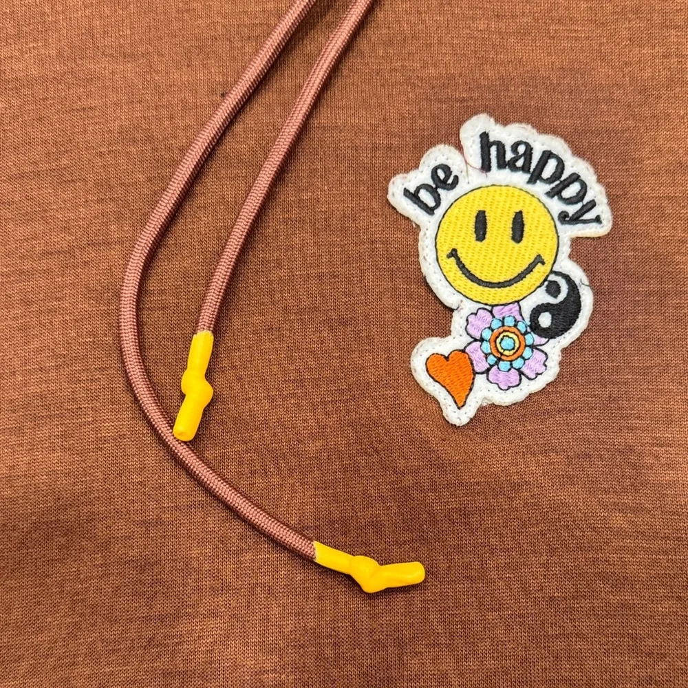 Brown Hoodie with Embroidered Smiley - Picture 5 of 6